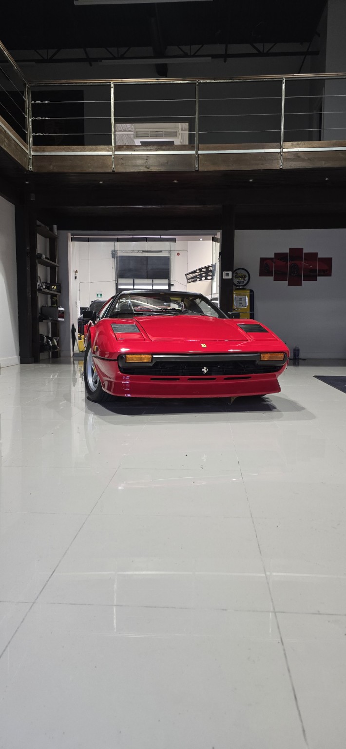 Red Ferrari in the shop