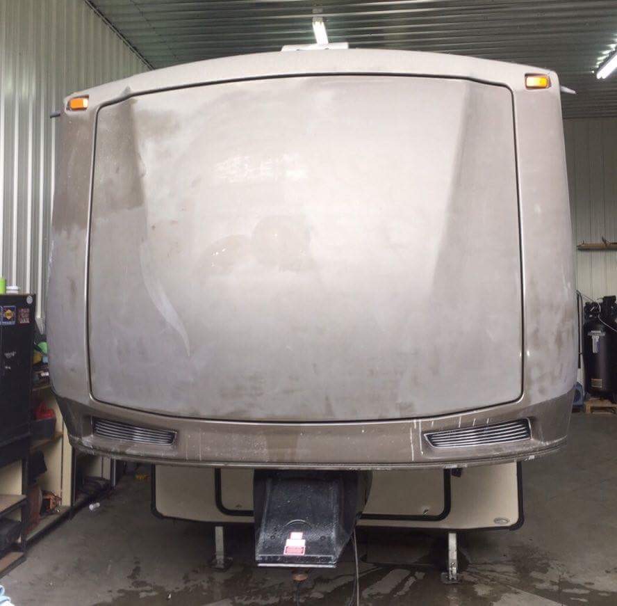 Manufacturer before example: RV front panel with a hazy surface